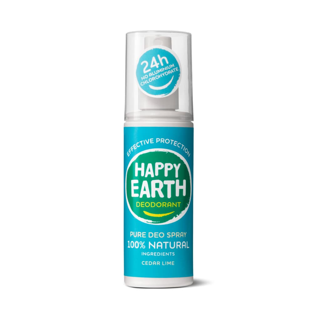 Happy Earth 100% Natuurlijke Deodorant Spray Cedar Lime 100 ml