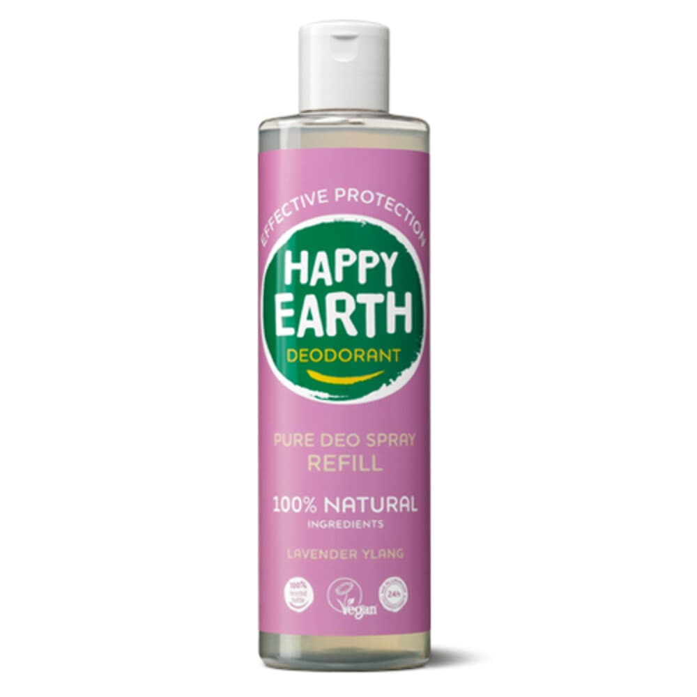 Happy Earth 100% Natuurlijke Deo Spray Navulling Lavender Ylang 300 ml