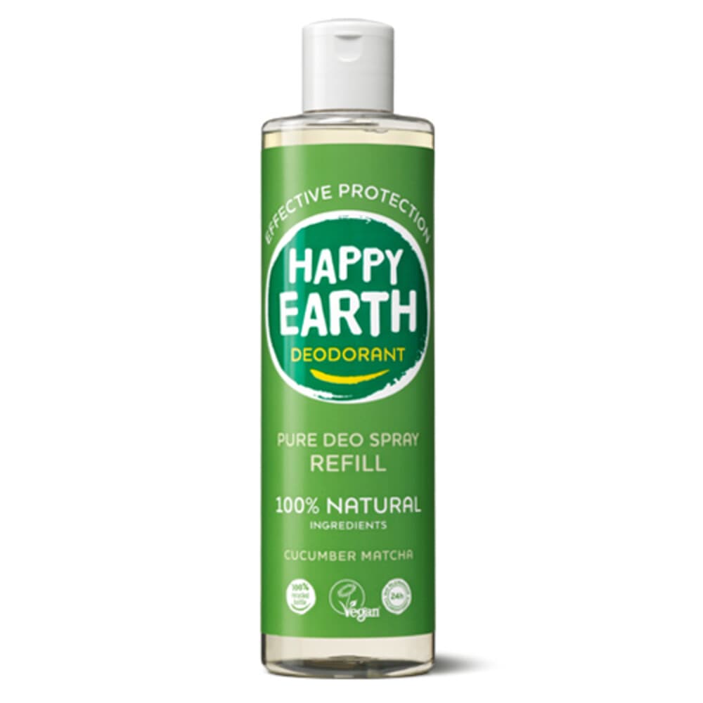 Happy Earth 100% Natuurlijke Deo Spray Navulling Cucumber Matcha 300 ml