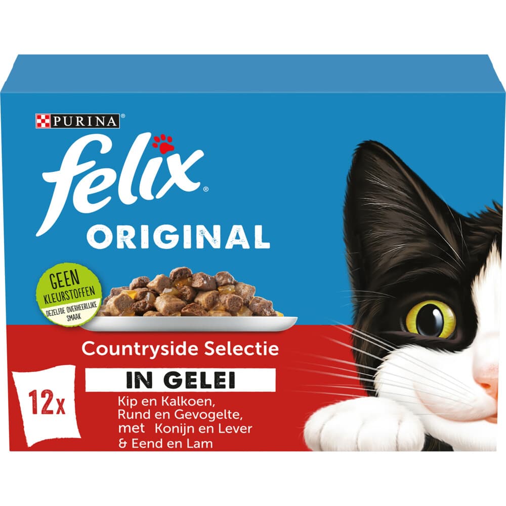 Felix Kattenvoer Nat Original Countryside Selectie in Gelei 12 x 85 gr