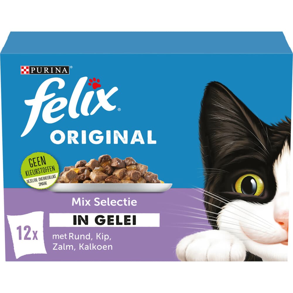 4x Felix Kattenvoer Nat in Gelei Original Mix Selectie 7+ 12 x 85 gr
