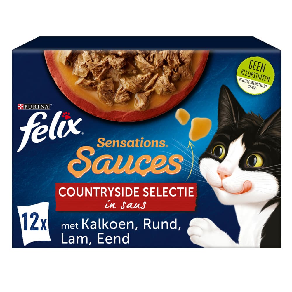 Felix Kattenvoer Nat Sensations in Saus Countryside Selectie 12 x 85 gr