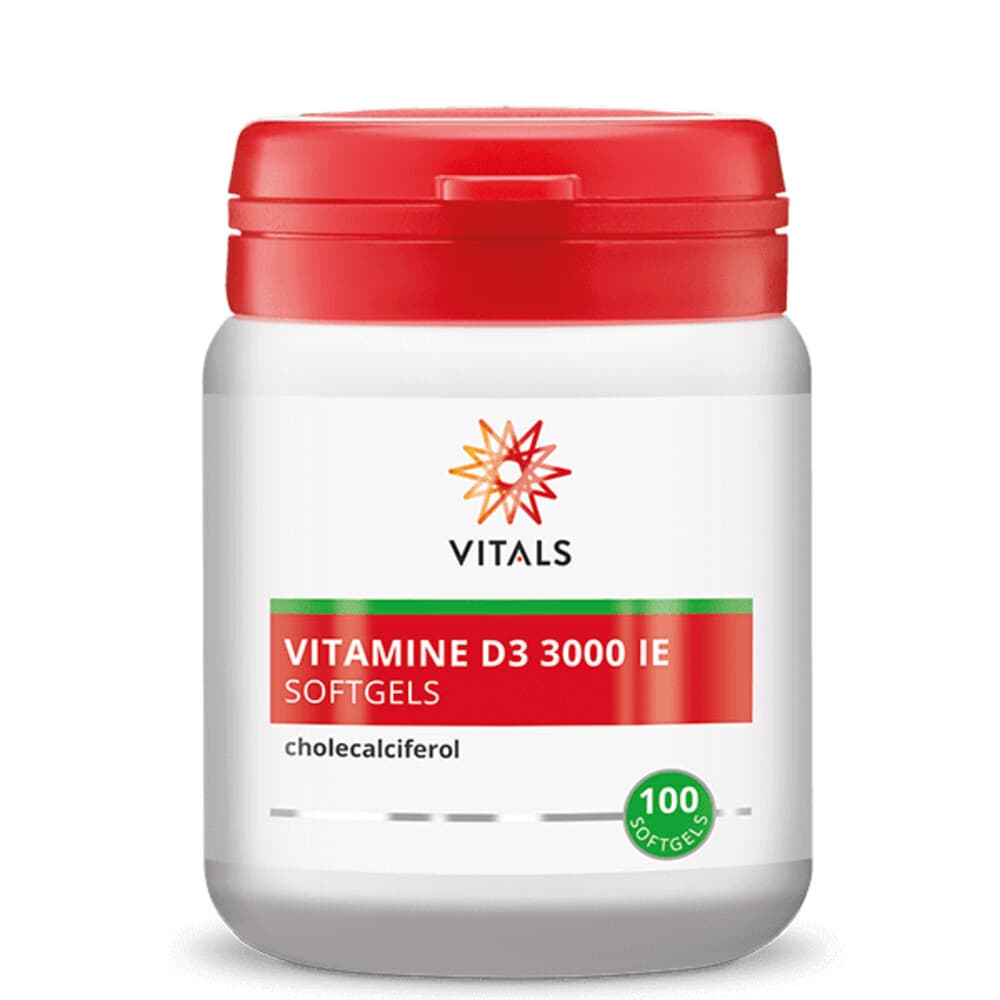 Gratis Verzending: 2x Vitals Vitamine D3 3000IE 100 softgels