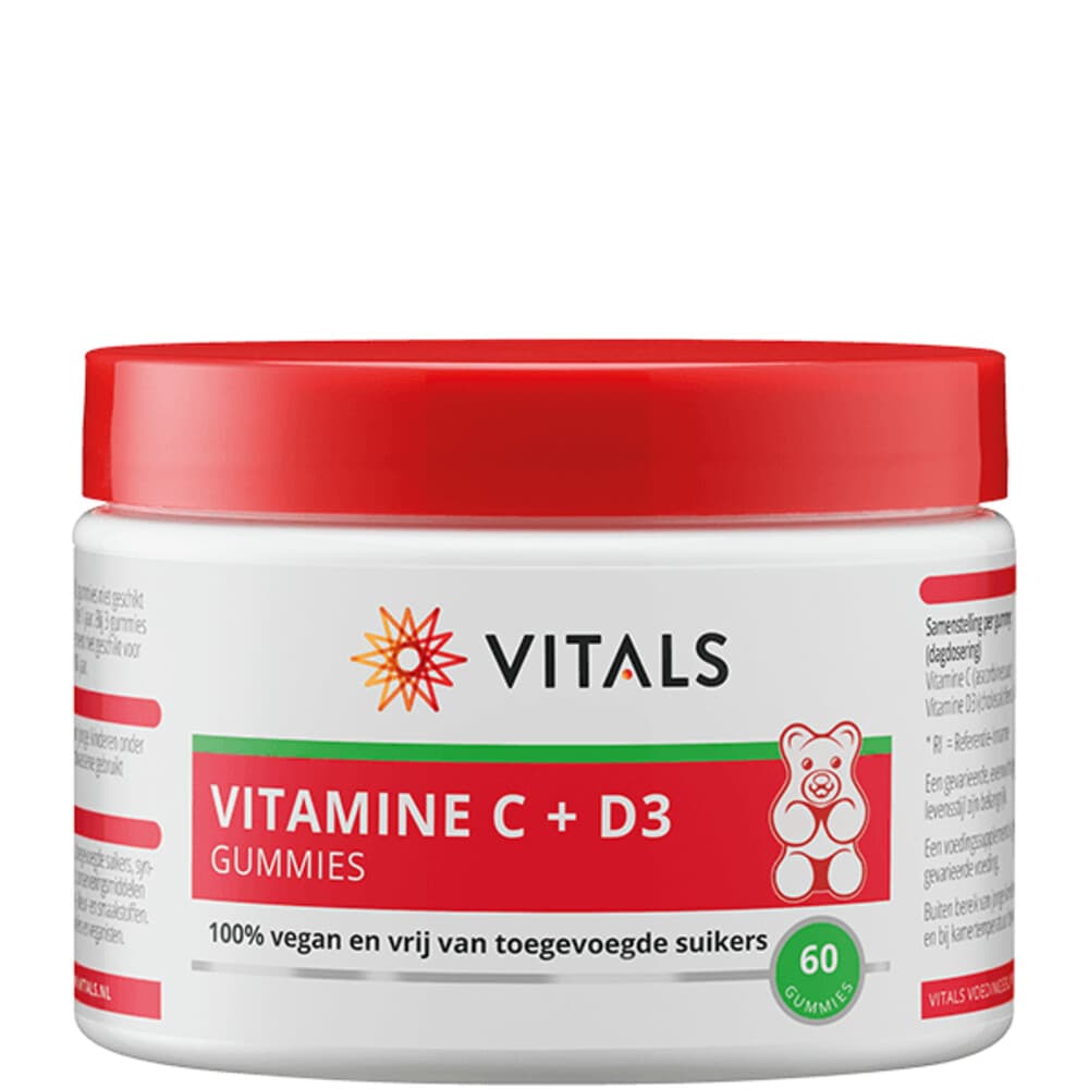 Gratis Verzending: 2x Vitals Vitamine C + D3 Gummies 60 gummies