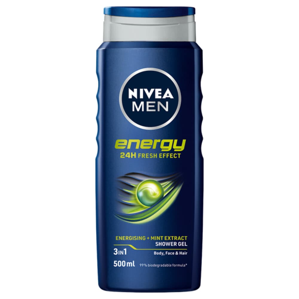 3x NIVEA Men Douchegel Energy 500 ml