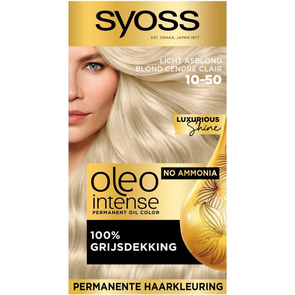 3x Syoss Oleo Intense Haarverf 10-50 Licht Asblond