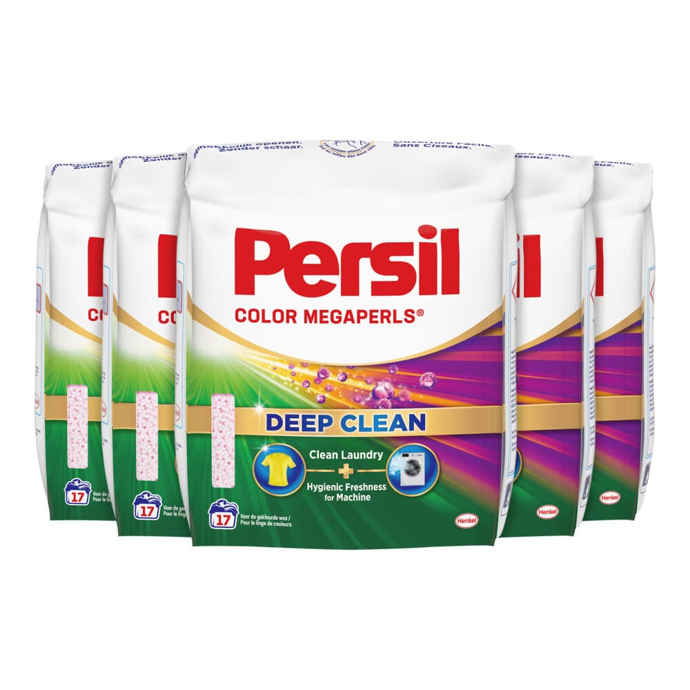 5x Persil Waspoeder Megaperls Color 17 Wasbeurten 1,02 kg