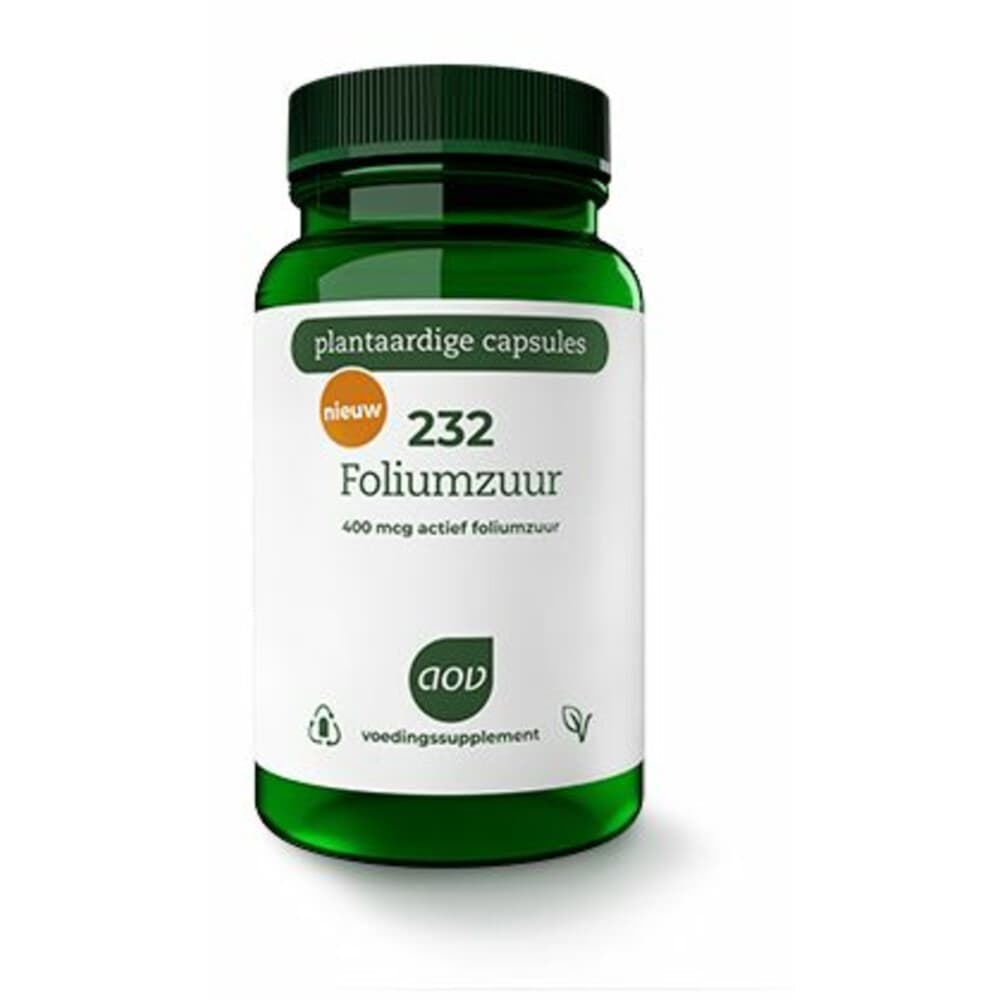 Gratis Verzending: 2x AOV 232 Foliumzuur (400 mcg) 60 capsules