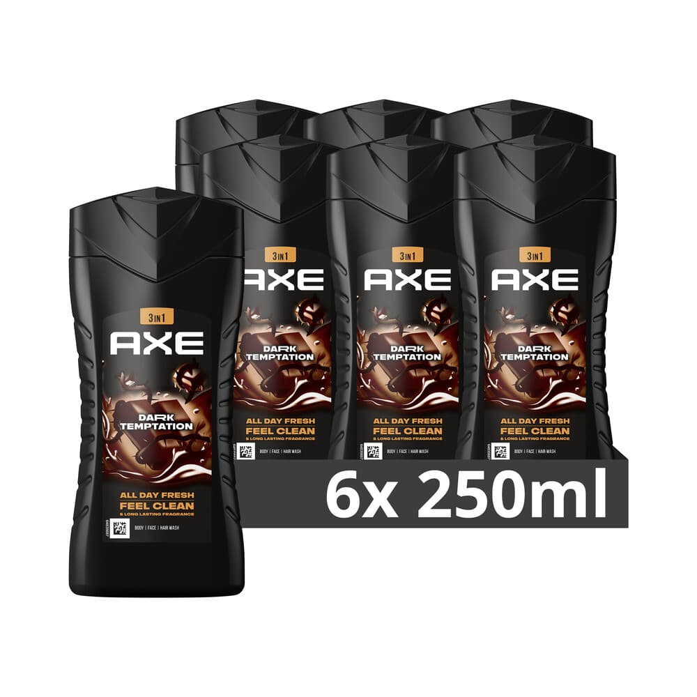 6x Axe 3-in-1 Douchegel Dark Temptation 250 ml