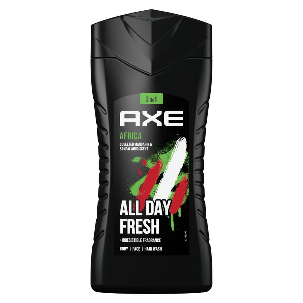 2+1 gratis: Axe 3-in-1 Douchegel Africa 250 ml