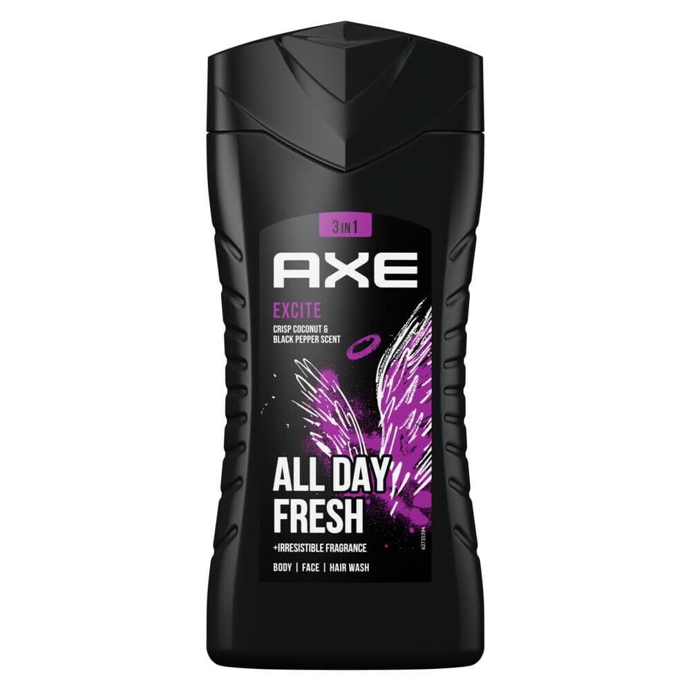 2+1 gratis: Axe Douchegel Excite 250 ml