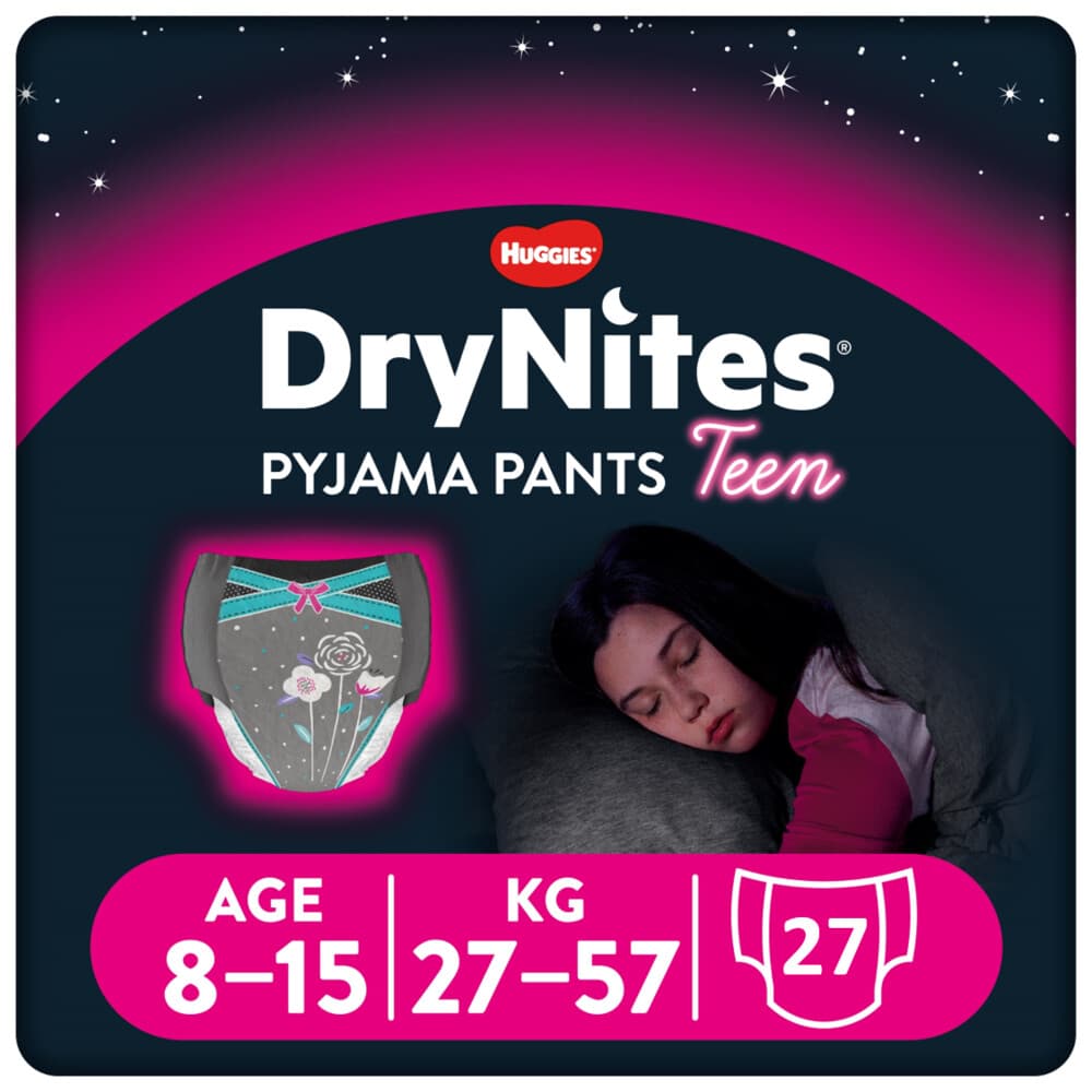 3x Huggies DryNites Absorberende Luierbroekjes Meisjes 8-13 jaar 9 stuks