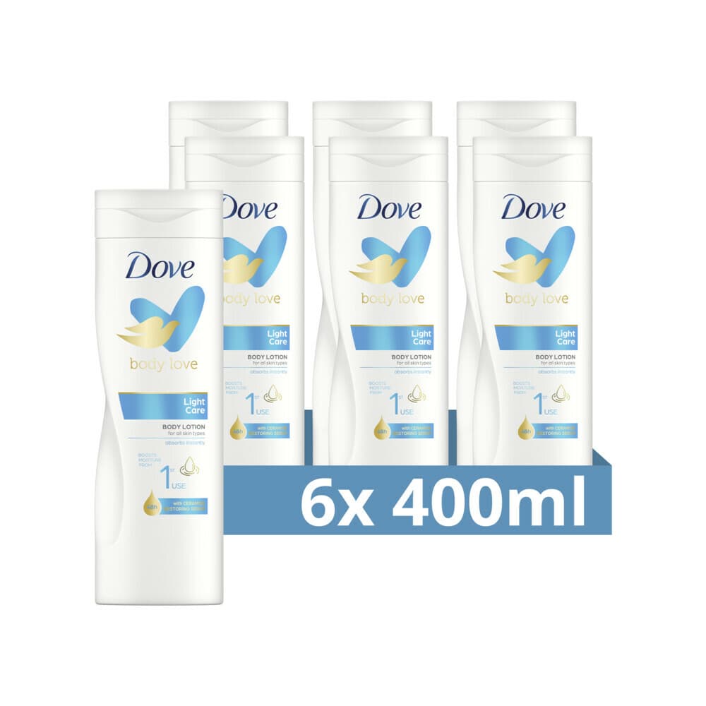 6x Dove Bodylotion Light Care 400 ml