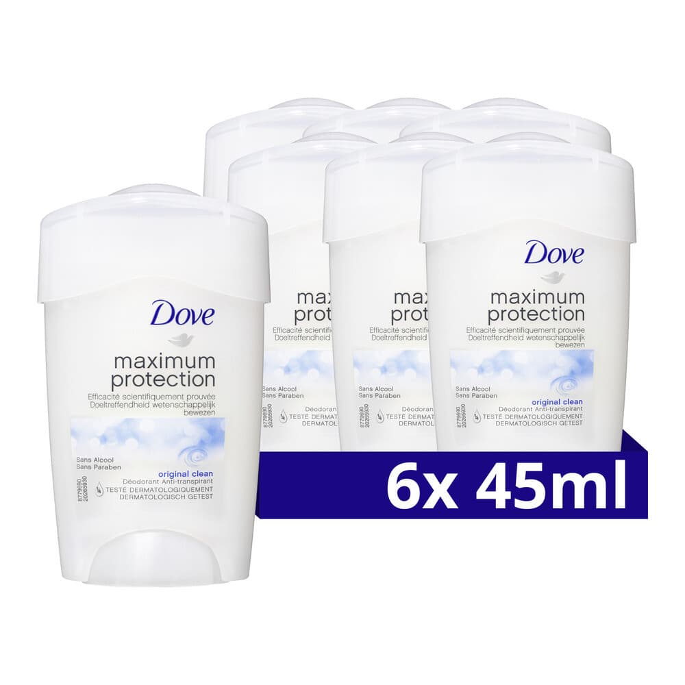 6x Dove Deodorant Stick Maximum Protection Original 45 ml