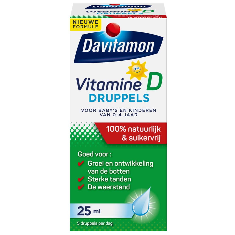 Gratis Verzending: 4x Davitamon Vitamine D Druppels 100% Natuurlijk 25 ml