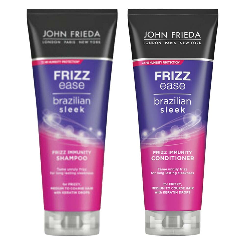 John Frieda Frizz Ease Brazillian Sleek - Shampoo 1x 250 ml&Conditioner 1x 250 ml - Pakket