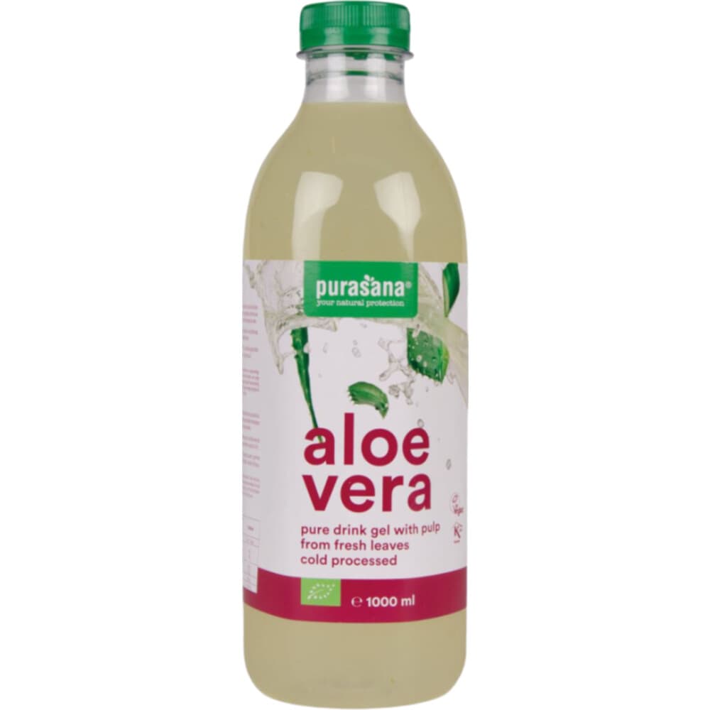 3x Purasana Aloe Vera Drink Gel (Met Pulp) Bio 1000 ml