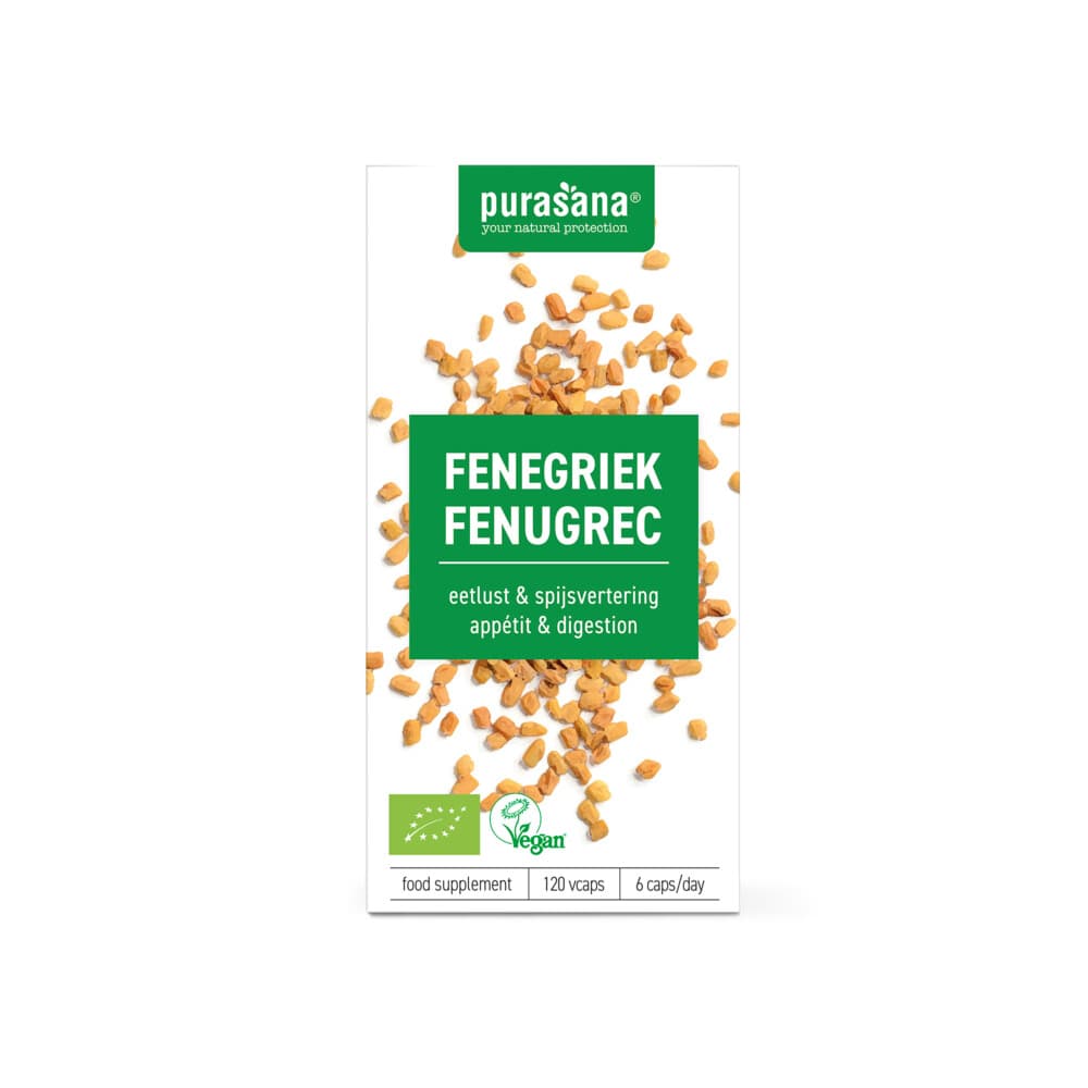 Gratis Verzending: Purasana Fenegriek 330 Mg Bio 120 Capsules