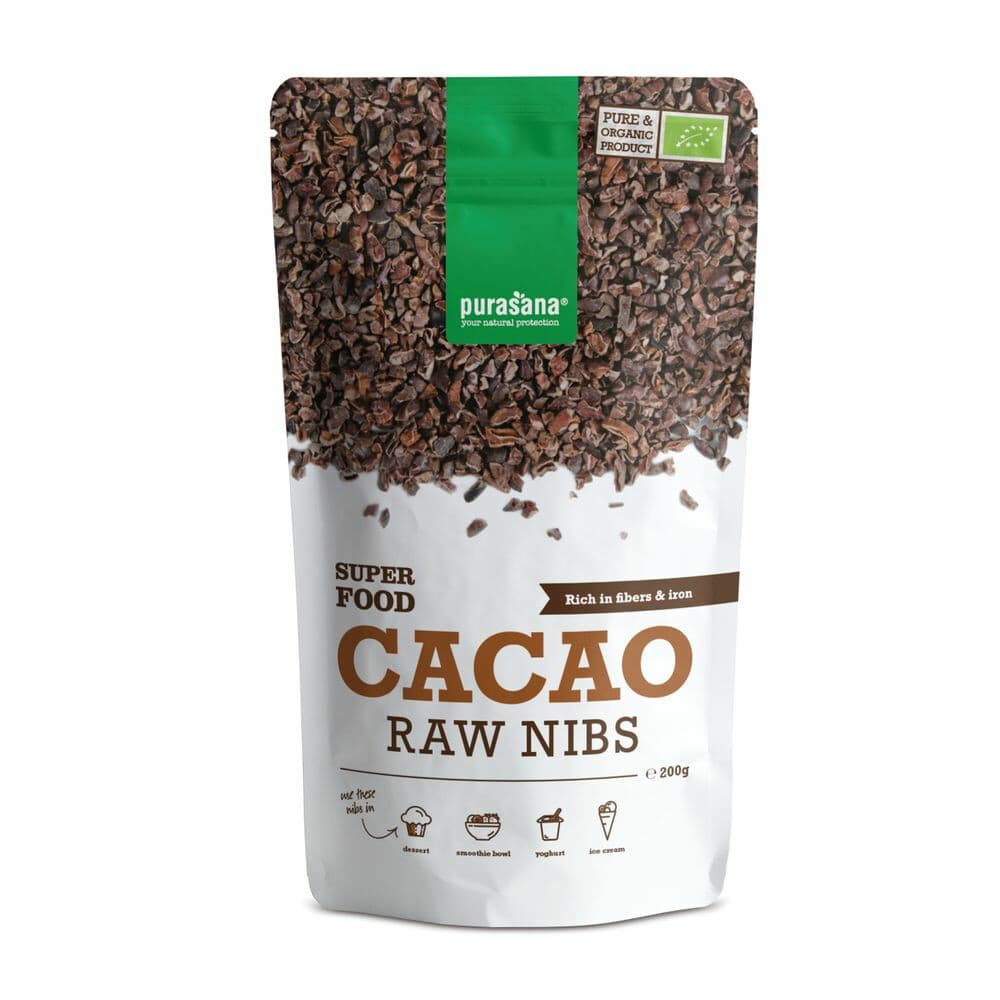 3x Purasana Superfood Cacaokernen Bio 200 gr