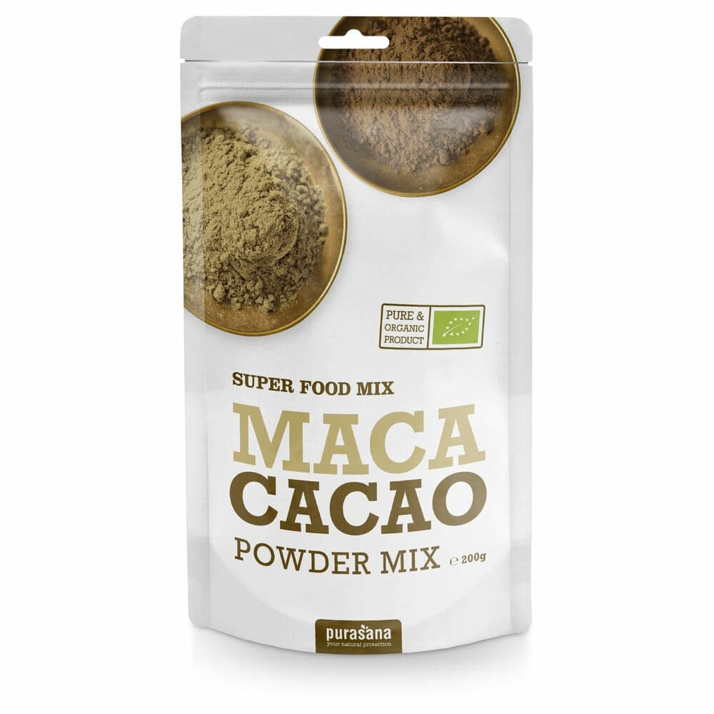 3x Purasana Maca Cacao Mix Poeder Bio 200 gr