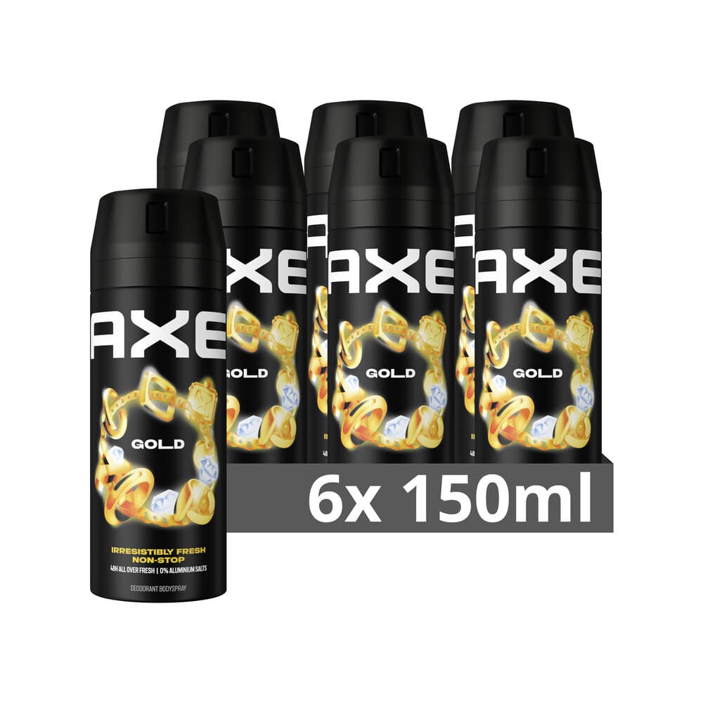 6x Axe Deodorant Bodyspray Gold 150 ml