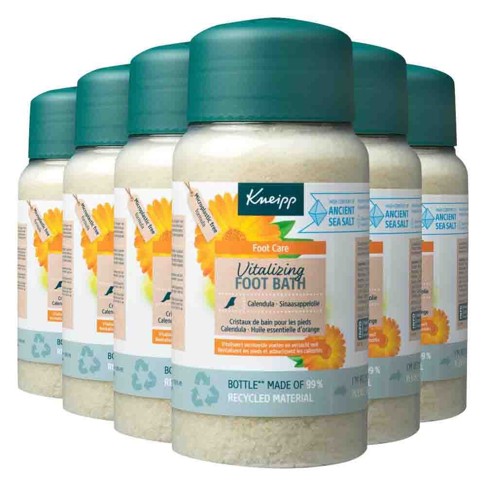 6x Kneipp Voetbadkristallen Vitalizing Calendula Sinaasappelolie 600 gr