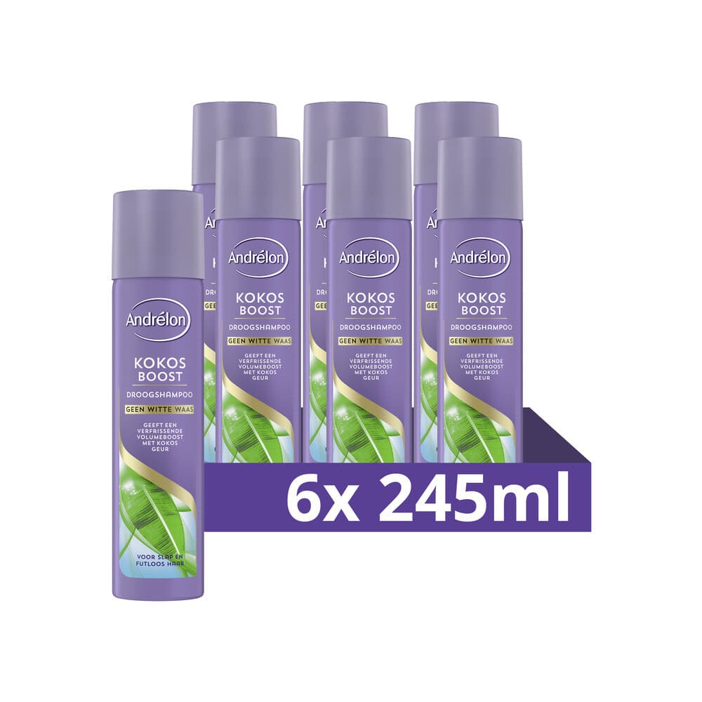 6x Andrélon Droogshampoo Kokos Boost 245 ml