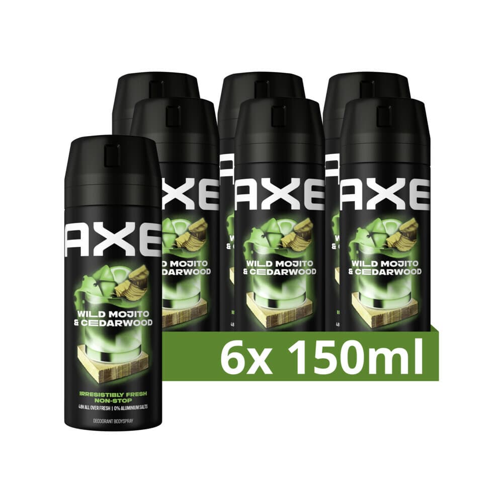 6x Axe Deodorant Bodyspray Green Mojito + Cedarwood 150 ml