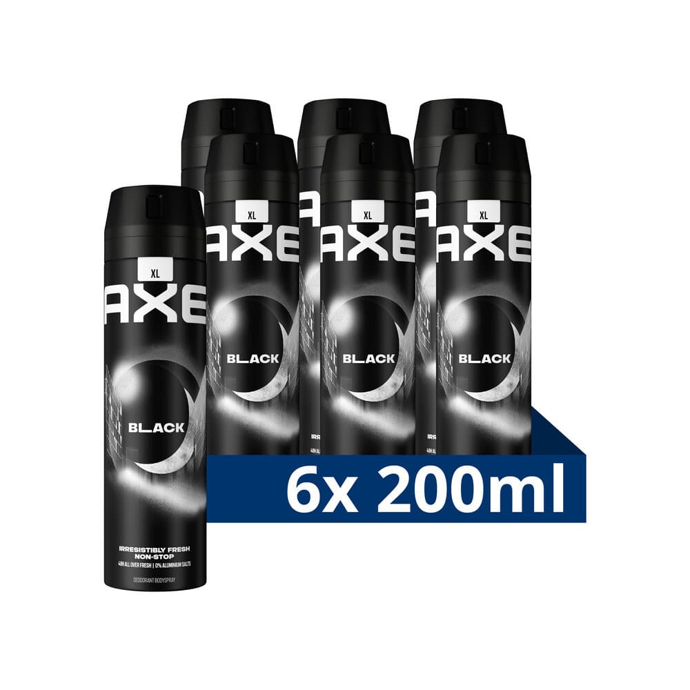 6x Axe Deodorant Bodyspray Black 200 ml
