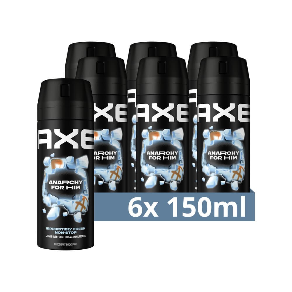 6x Axe Deodorant Bodyspray Anarchy for Him 150 ml