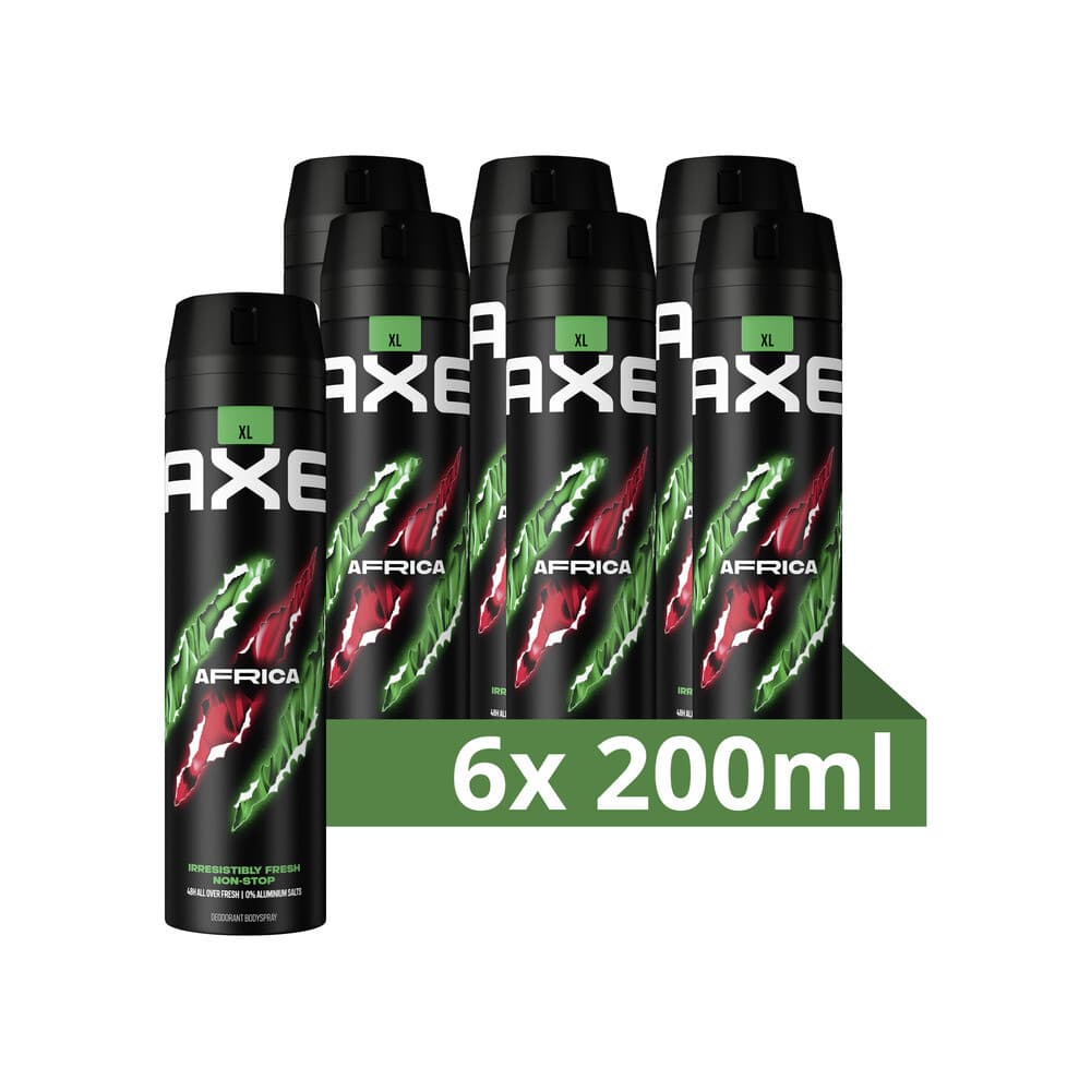 6x Axe Deodorant Bodyspray Africa 200 ml