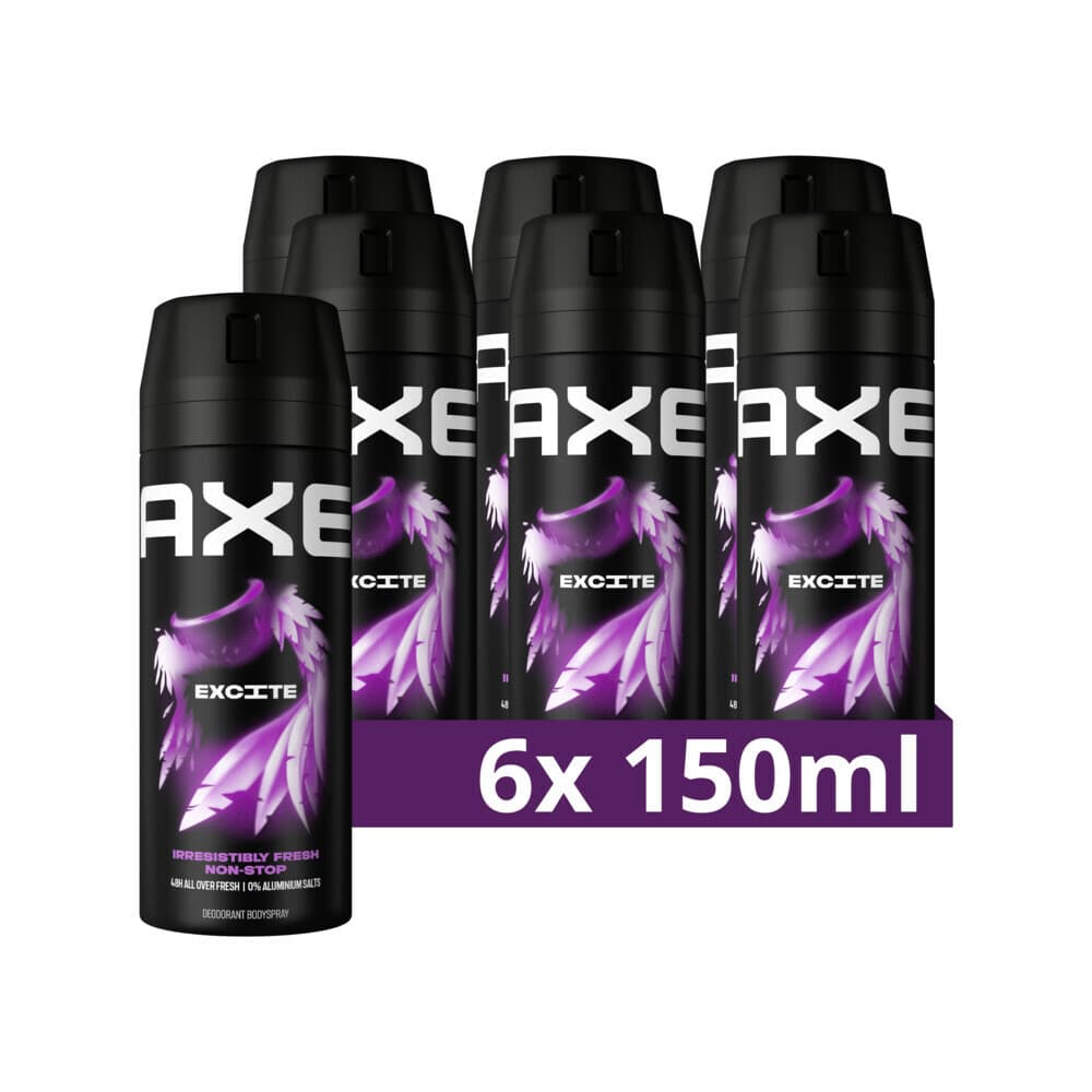 6x Axe Deodorant Bodyspray Excite 150 ml
