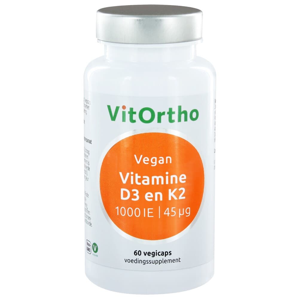 Gratis Verzending: 2x Vitortho Vitamine D3 en K2 60 vegacapsules