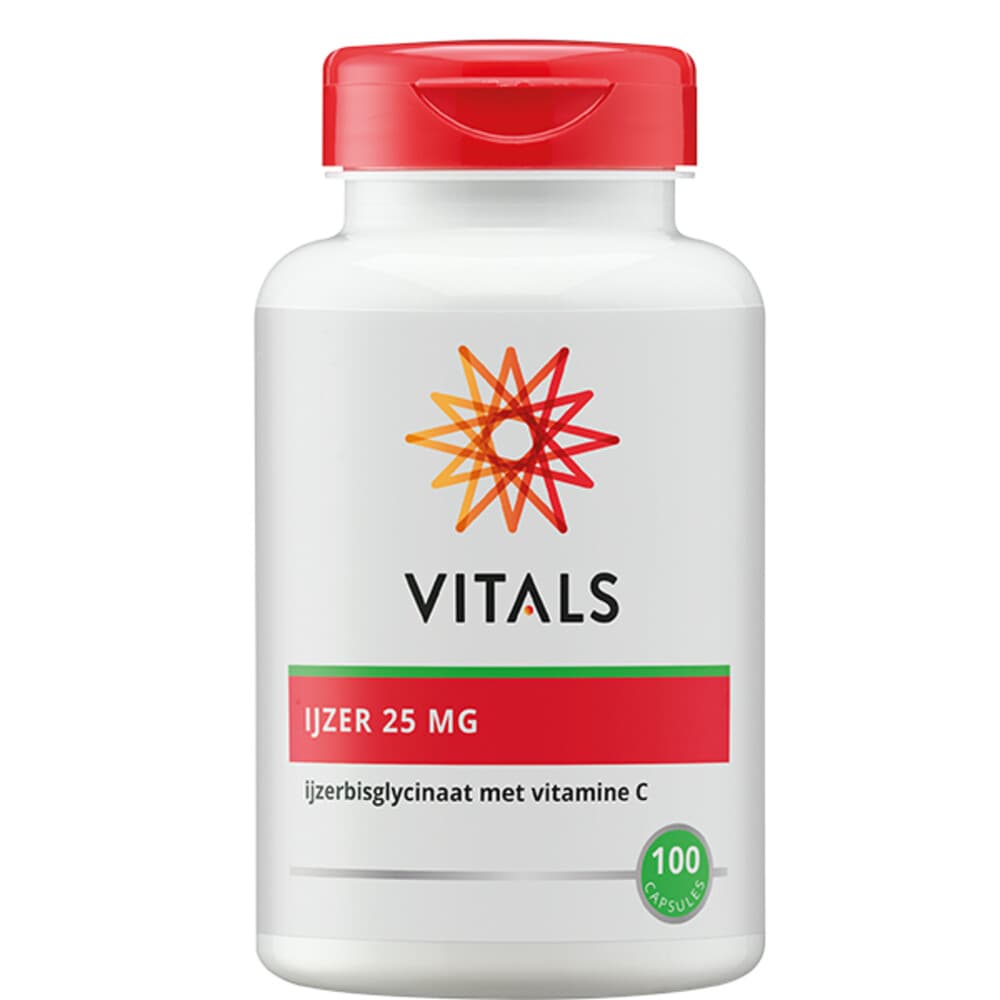Gratis Verzending: 2x Vitals IJzer 25 mg met Vitamine C 100 capsules
