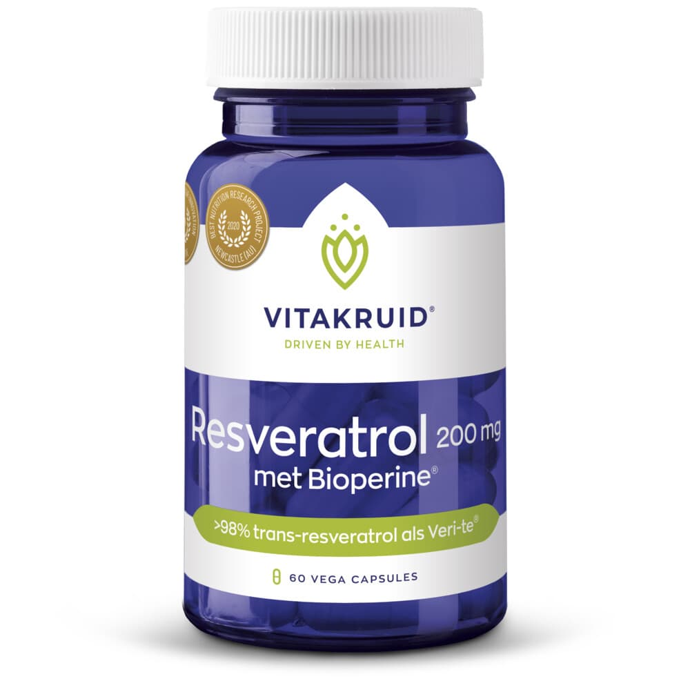 Gratis Verzending: Vitakruid Resveratrol 200 mg 60 vegacapsules