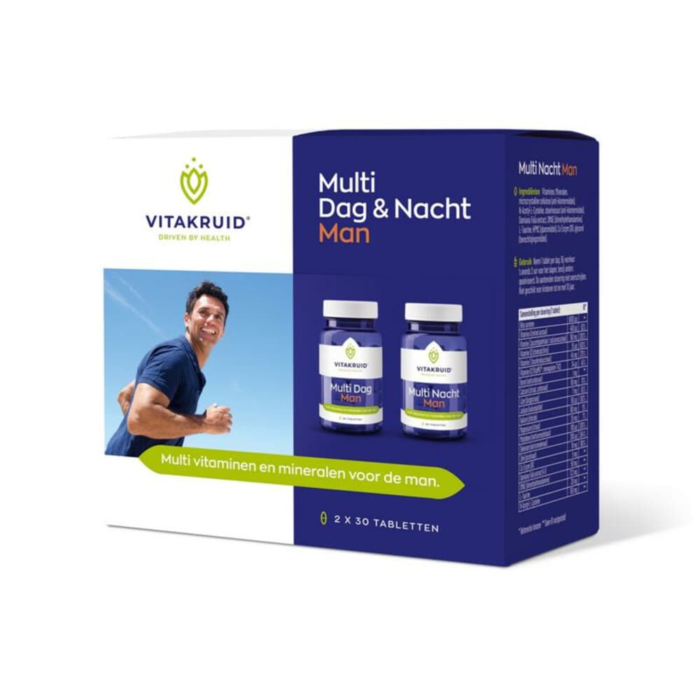 Gratis Verzending: Vitakruid Multi Dag Nacht Man 60 tabletten