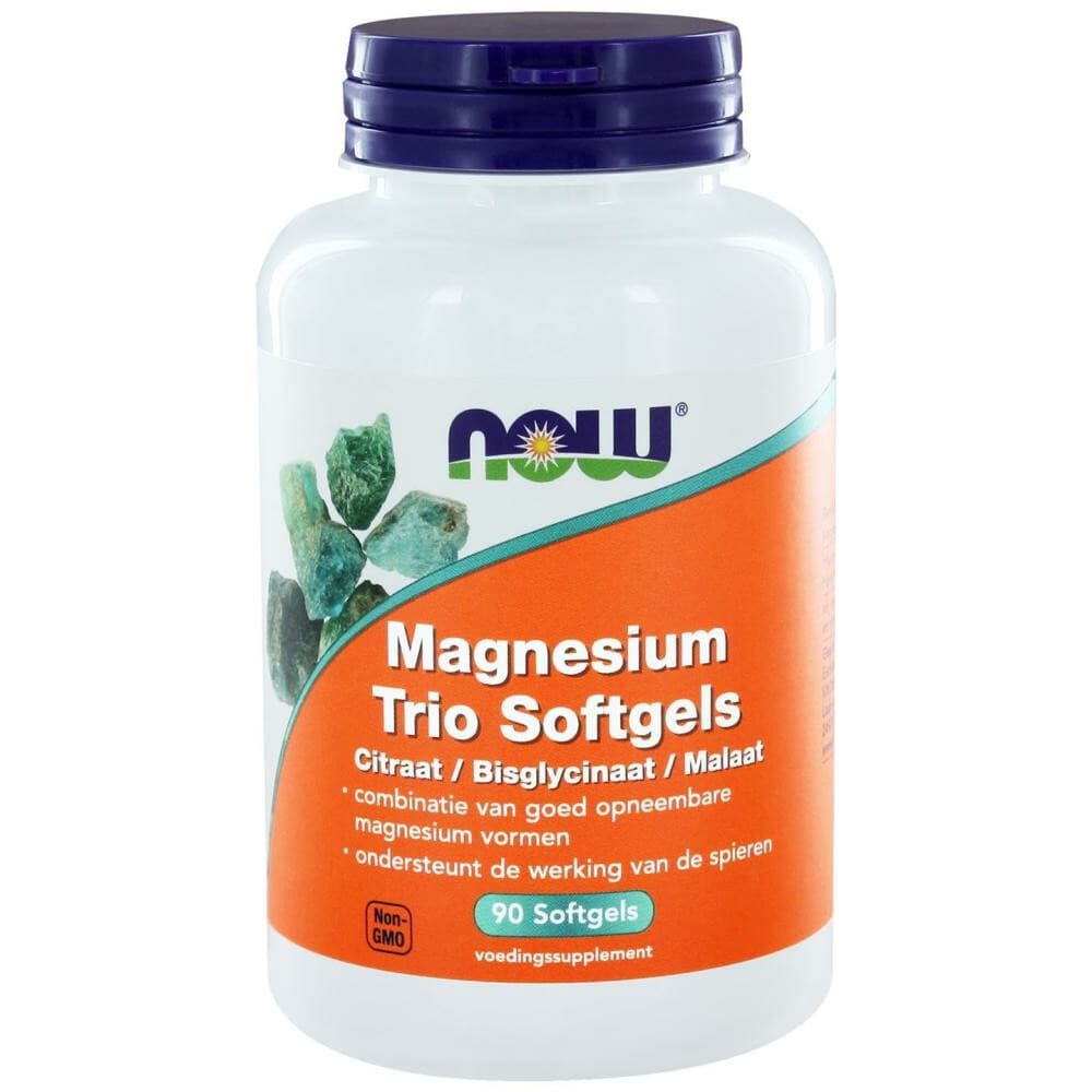 Gratis Verzending: 2x NOW Magnesium Trio 90 softgels
