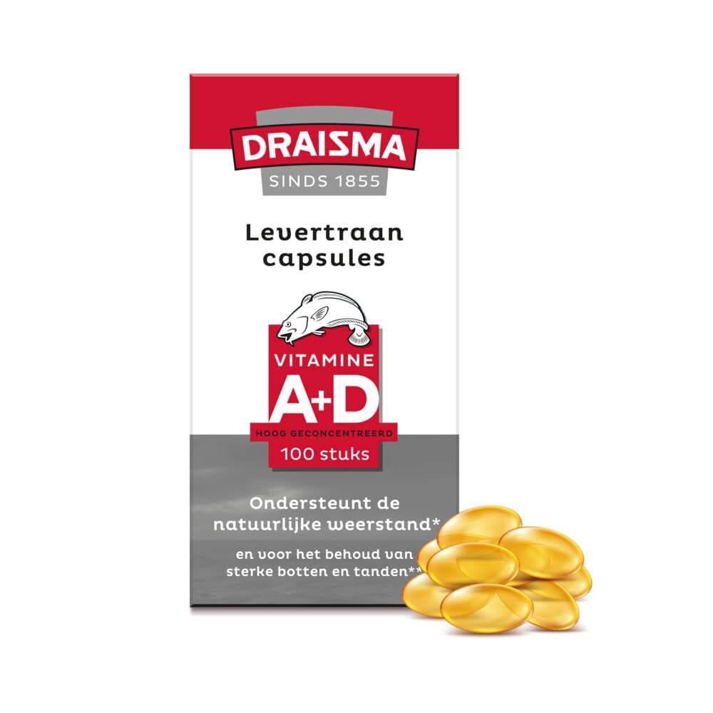 Gratis Verzending: Draisma Levertraan Vitamine A&D 100 capsules