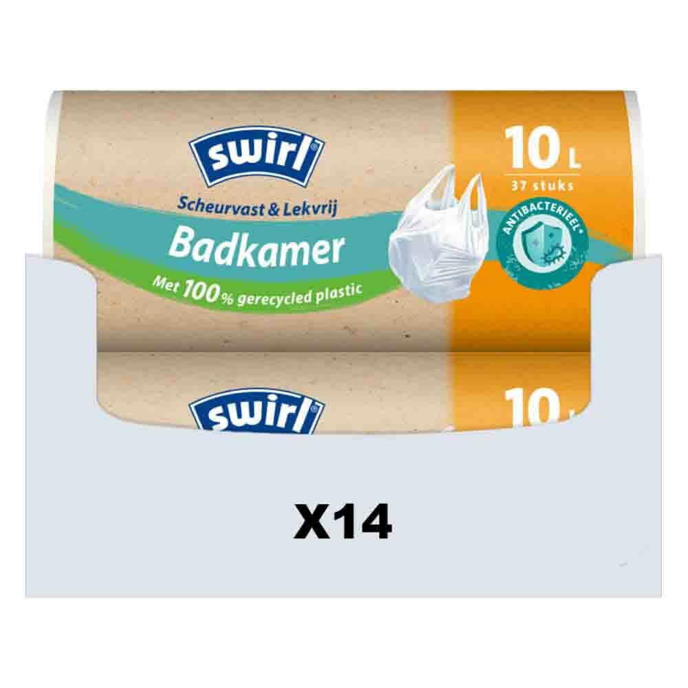 14x Swirl Pedaalemmerzakken Badkamer Scheurvast&Lekvrij 10 liter 37 stuks