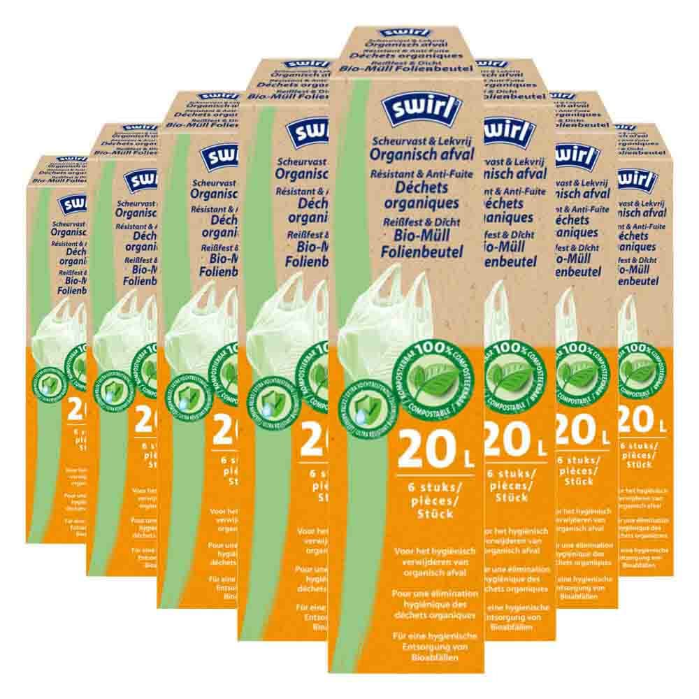 8x Swirl Pedaalemmerzakken Bio 20 liter 6 stuks