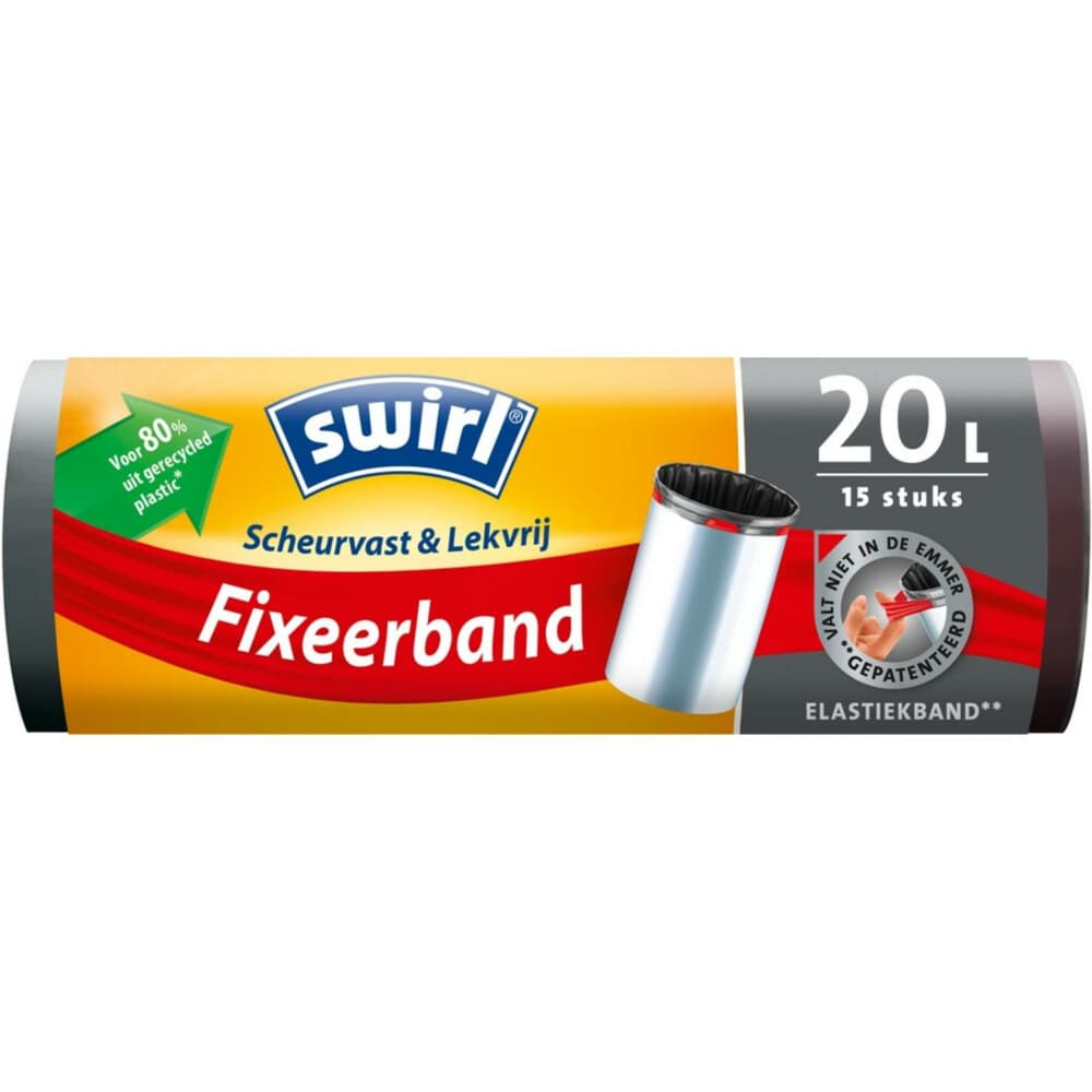 Swirl Pedaalemmerzakken met Fixeerband 20 liter 15 stuks
