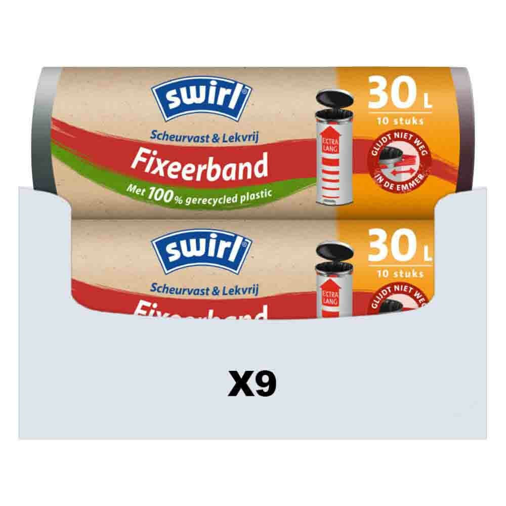 9x Swirl Pedaalemmerzakken XL met Fixeerband 30 liter 10 stuks