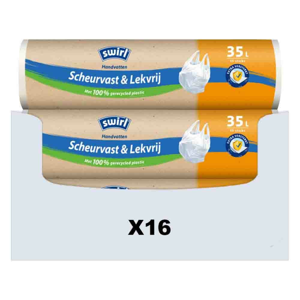 16x Swirl Pedaalemmerzakken met Handvat 35 liter 15 stuks