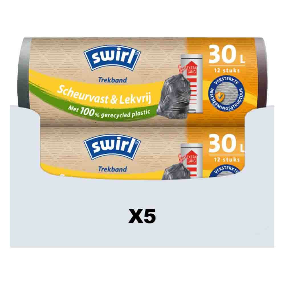 5x Swirl Afvalzakken met Trekband 30 liter 12 stuks