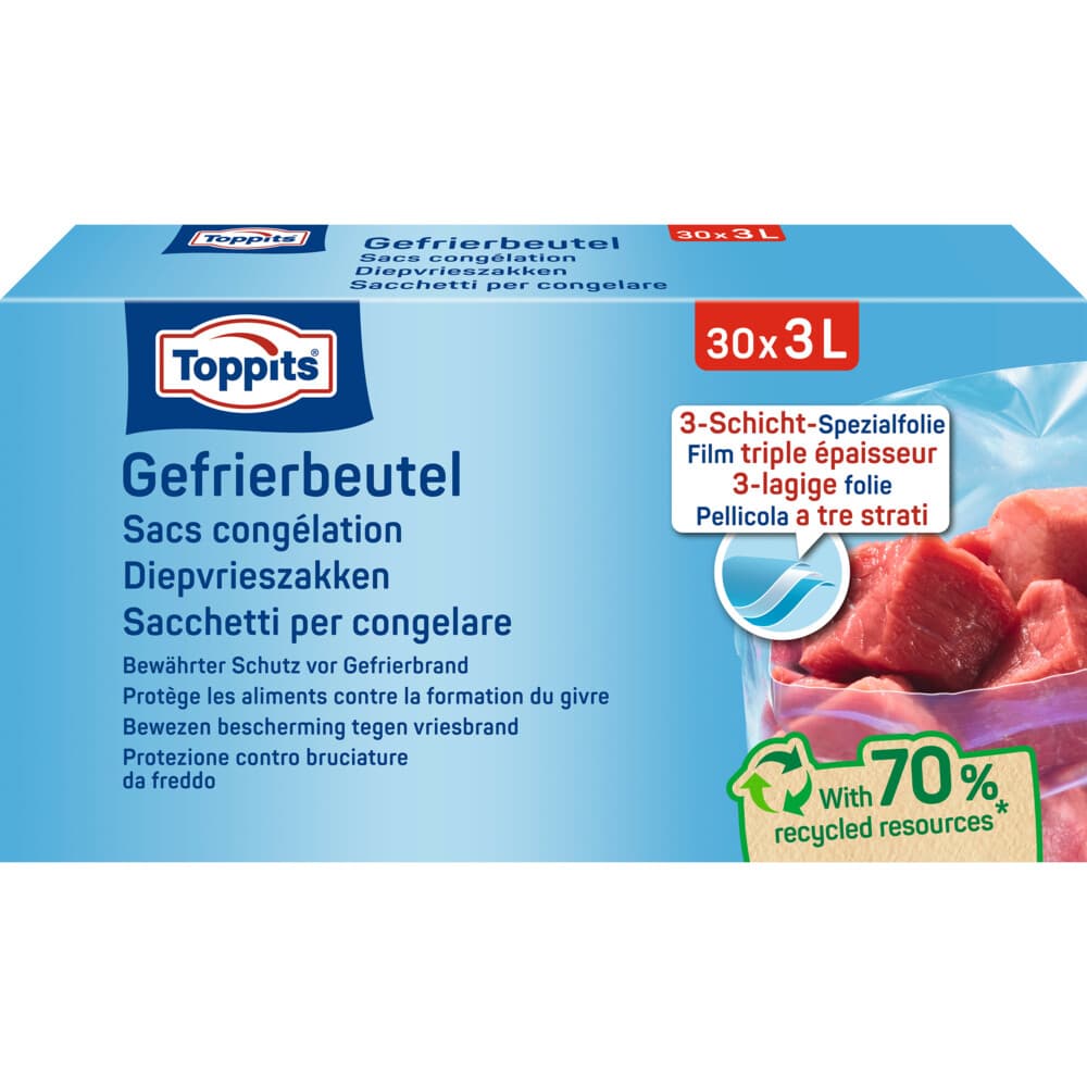 Toppits Diepvrieszakjes 3 liter 30 stuks