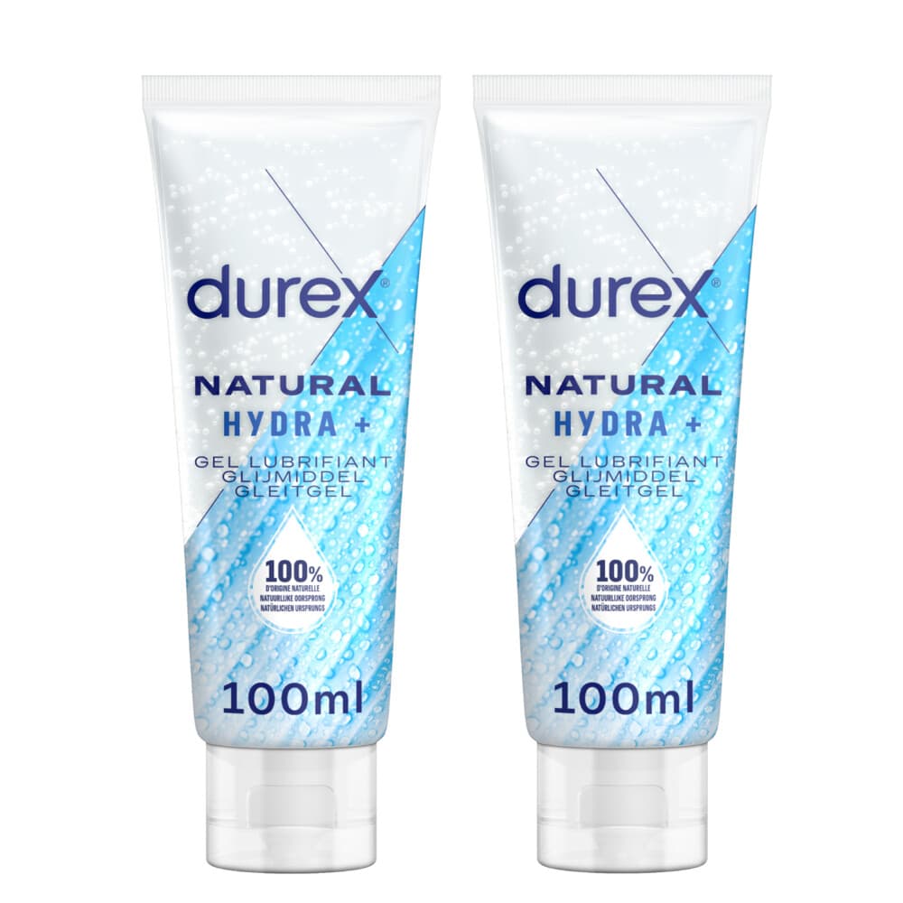 2x Durex Glijmiddel Natural Hydra+ 100% natuurlijk 100 ml
