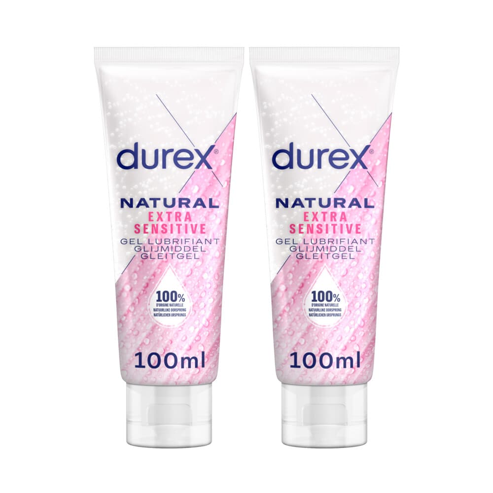 2x Durex Glijmiddel Natural Extra Sensitive 100% natuurlijk 100 ml
