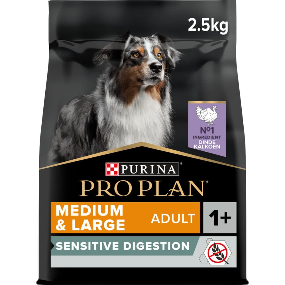 4x Pro Plan Hondenvoer Droog Optidigest Adult Grain Free Medium - Large 2,5 kg