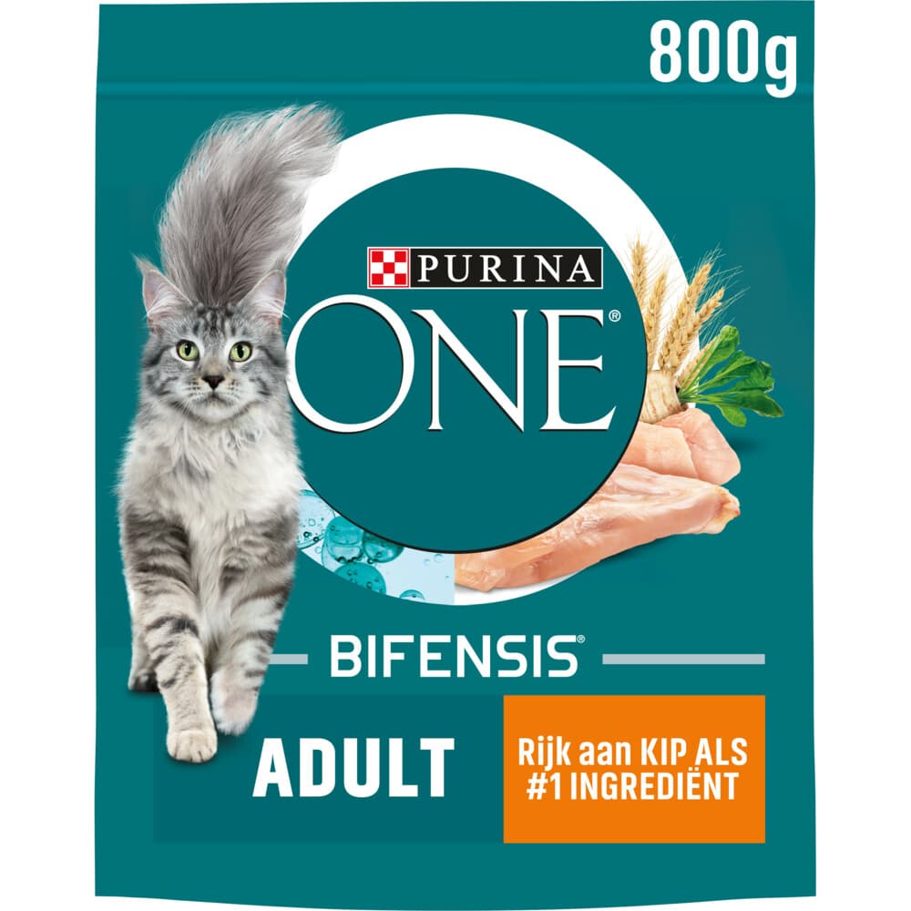 4x Purina ONE Kattenvoer Droog Adult Kip - Volkoren Granen 800 gr