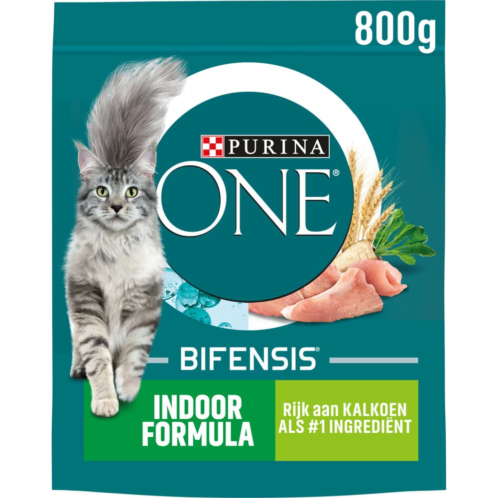 Purina ONE Kattenvoer Droog Indoor Kalkoen 800 gr